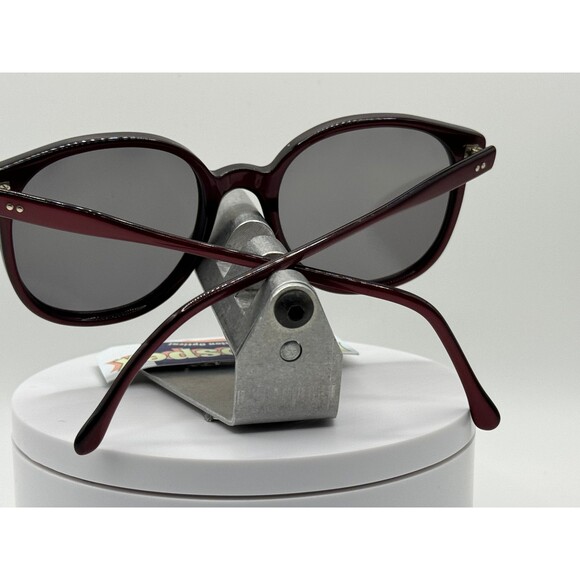 Vintage Oversize Sunglasses NOS Preppy Style Grey Lens Burgundy Frame 80s-90s - Picture 4 of 8